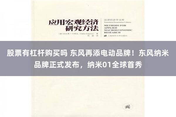 股票有杠杆购买吗 东风再添电动品牌！东风纳米品牌正式发布，纳米01全球首秀