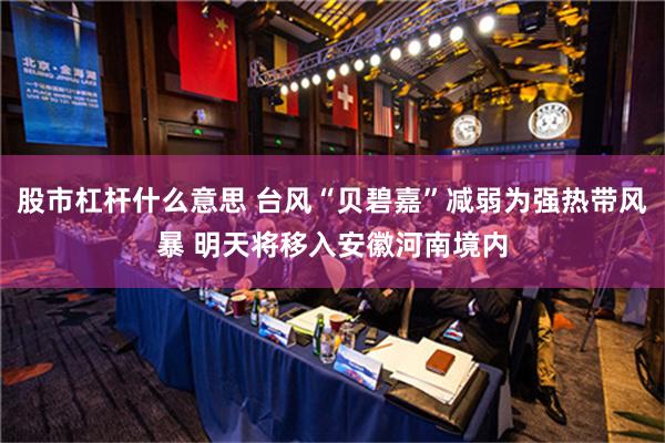 股市杠杆什么意思 台风“贝碧嘉”减弱为强热带风暴 明天将移入安徽河南境内