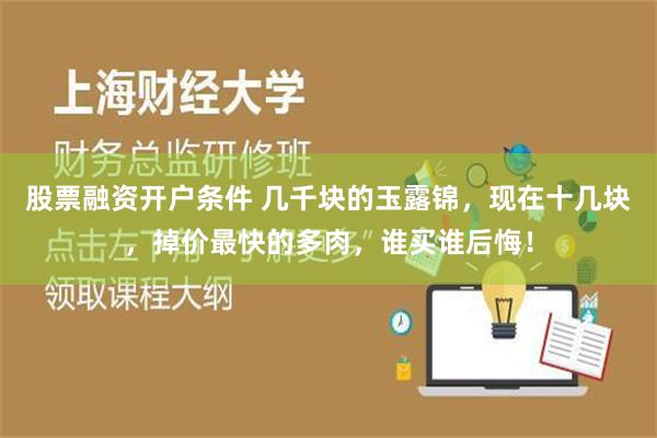 股票融资开户条件 几千块的玉露锦，现在十几块，掉价最快的多肉，谁买谁后悔！