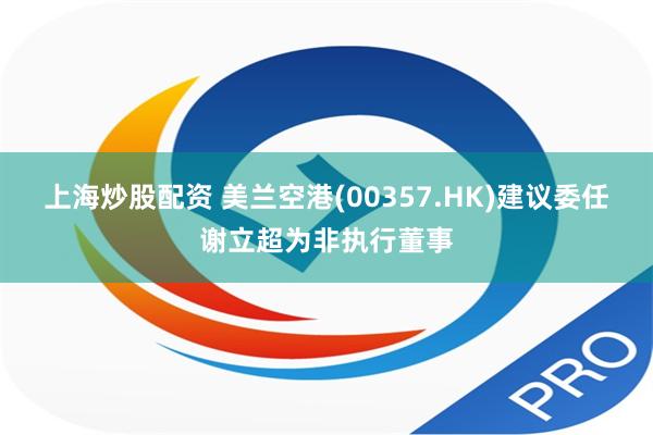 上海炒股配资 美兰空港(00357.HK)建议委任谢立超为非执行董事