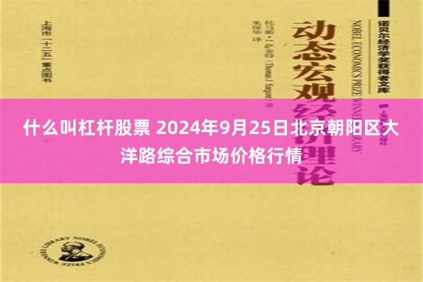 什么叫杠杆股票 2024年9月25日北京朝阳区大洋路综合市场价格行情