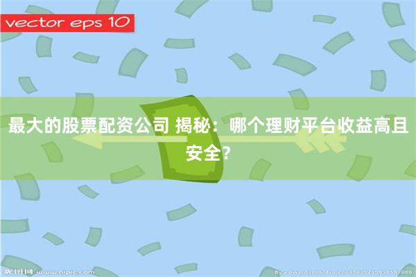 最大的股票配资公司 揭秘：哪个理财平台收益高且安全？