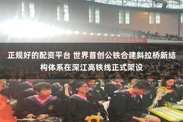正规好的配资平台 世界首创公铁合建斜拉桥新结构体系在深江高铁线正式架设