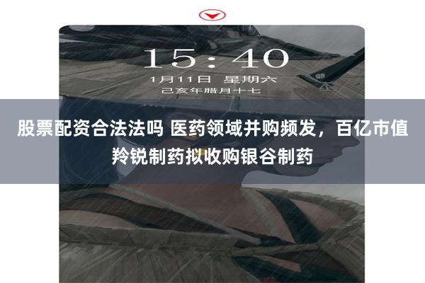 股票配资合法法吗 医药领域并购频发，百亿市值羚锐制药拟收购银谷制药