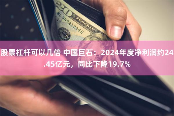 股票杠杆可以几倍 中国巨石：2024年度净利润约24.45亿元，同比下降19.7%