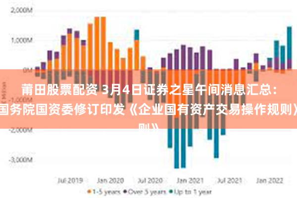 莆田股票配资 3月4日证券之星午间消息汇总：国务院国资委修订印发《企业国有资产交易操作规则》