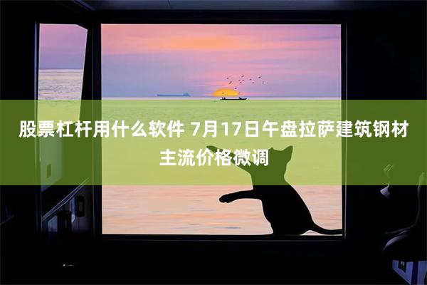 股票杠杆用什么软件 7月17日午盘拉萨建筑钢材主流价格微调
