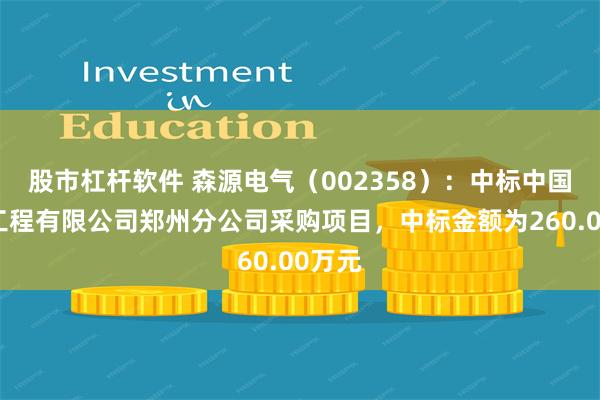 股市杠杆软件 森源电气（002358）：中标中国核电工程有限公司郑州分公司采购项目，中标金额为260.00万元