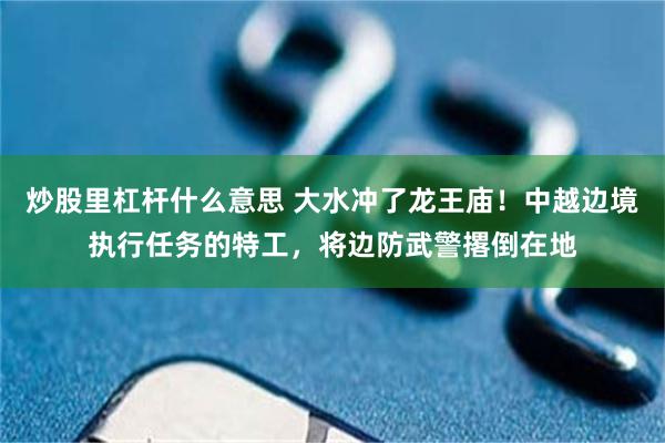 炒股里杠杆什么意思 大水冲了龙王庙！中越边境执行任务的特工，将边防武警撂倒在地
