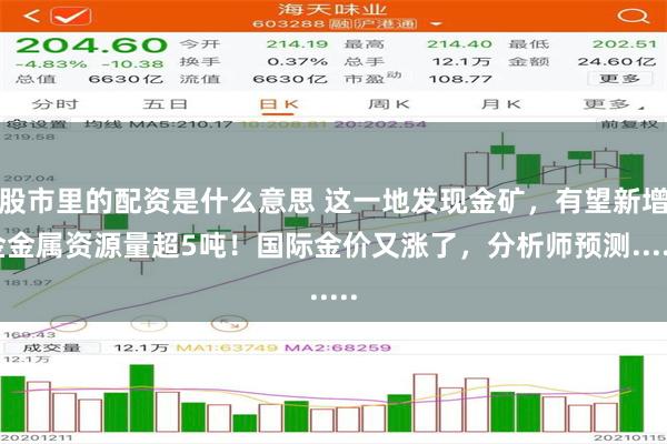 股市里的配资是什么意思 这一地发现金矿，有望新增金金属资源量超5吨！国际金价又涨了，分析师预测......