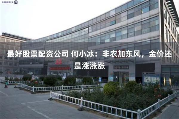 最好股票配资公司 何小冰：非农加东风，金价还是涨涨涨